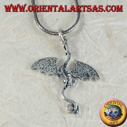 Colgante de plata, gran dragón basilisco celta