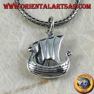 Colgante de plata, velero Vikinga