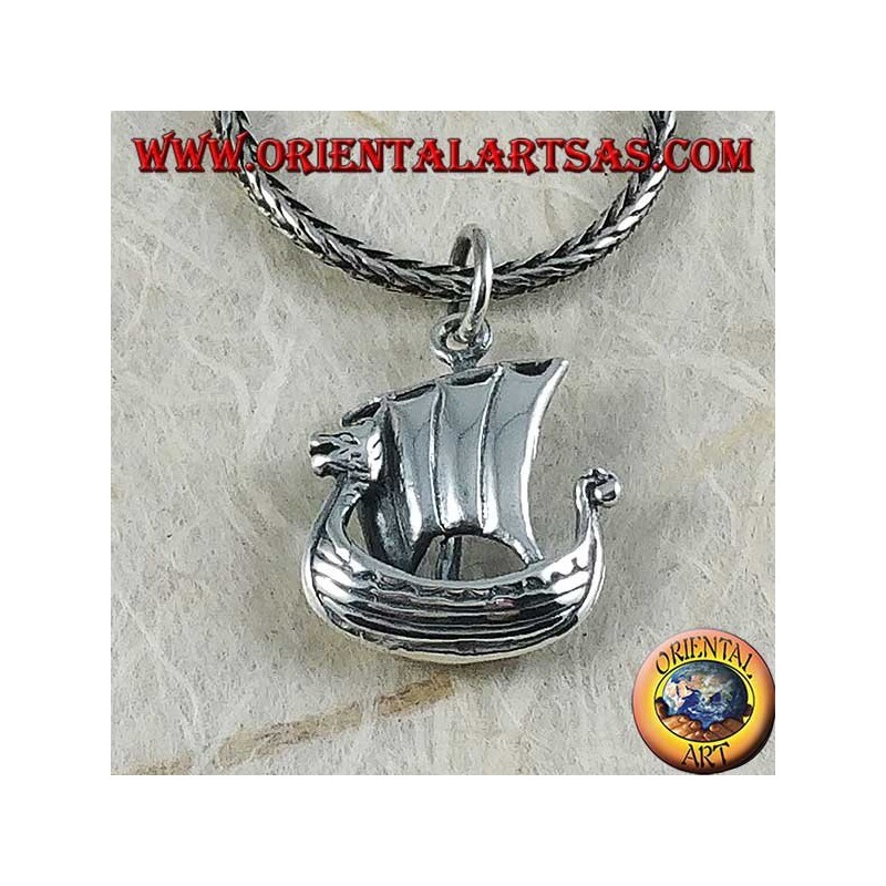 Colgante de plata, velero Vikinga