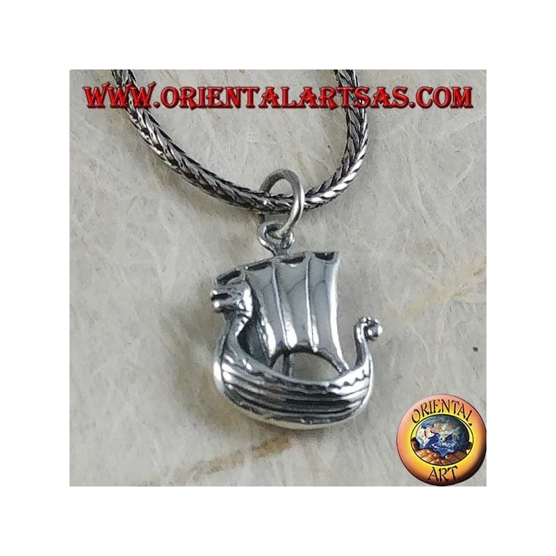 Silver pendant, Vikinga sailing ship