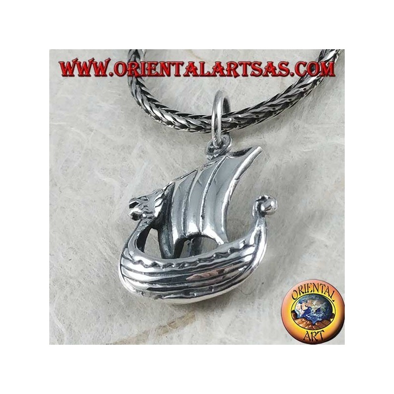 Silver pendant, Vikinga sailing ship