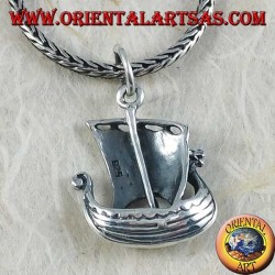 Silver pendant, Vikinga sailing ship