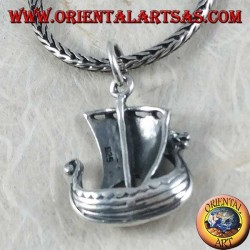 Silver pendant, Vikinga sailing ship