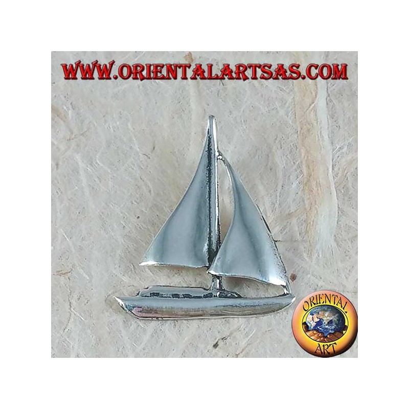 Colgante de plata, velero mediano