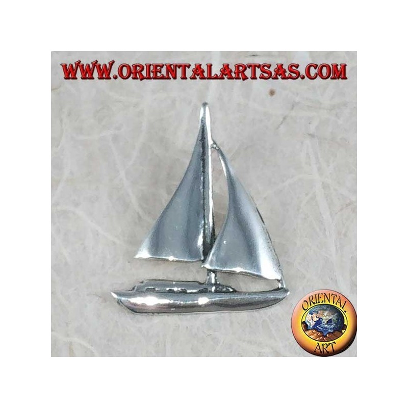 Pendentif en argent, voilier moyen