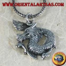 Colgante de plata, dragón del año nuevo chino