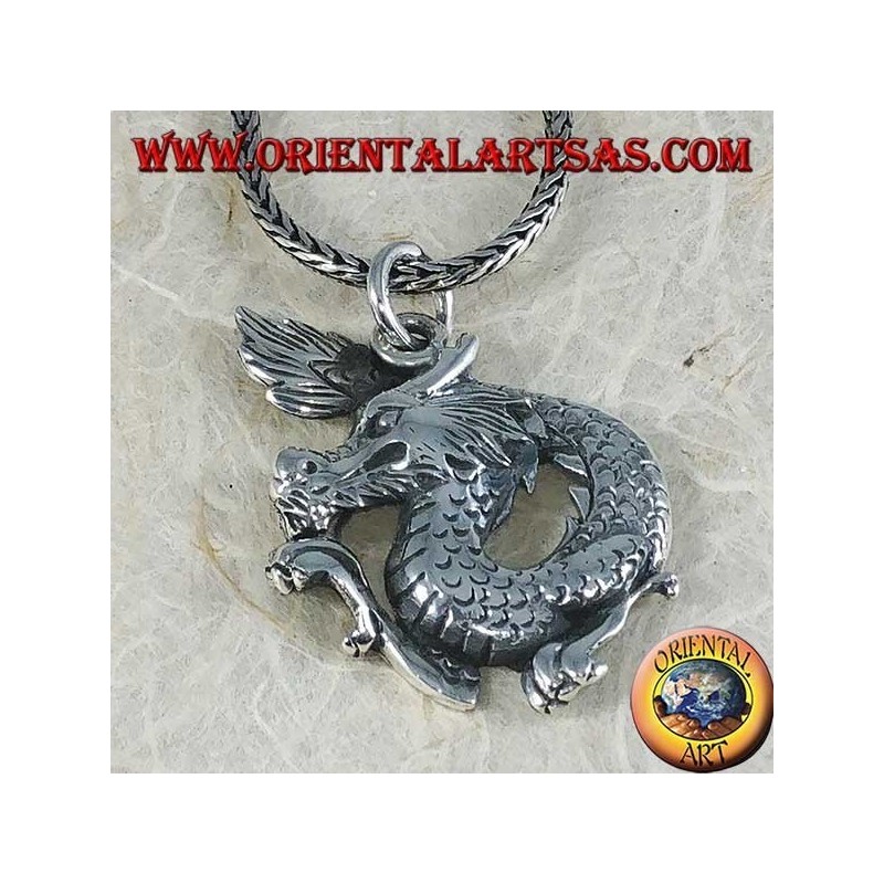 Silver pendant, Chinese New Year dragon