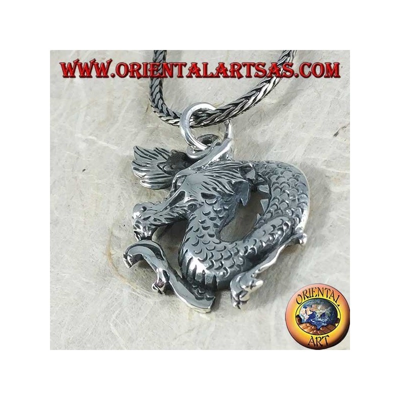 Silberanhänger, chinesischer Neujahrsdrache
