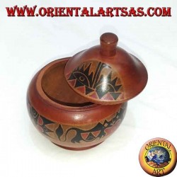 hand-painted jewelry box in mahogany wood from Lombok (red, big)