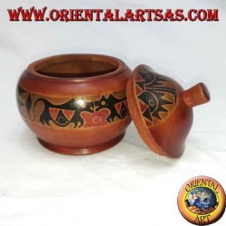 hand-painted jewelry box in mahogany wood from Lombok (red, big)