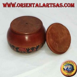 hand-painted jewelry box in mahogany wood from Lombok (red, big)