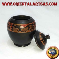 joyero pintado a mano en caoba Lombok (negro, grande)