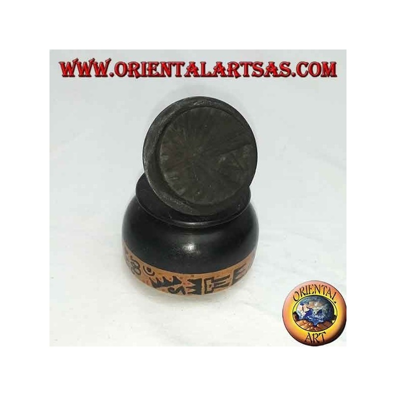 Lombok mahogany wood hand-painted jewelry box (black, small)
