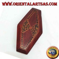 Joyero de caoba Lombok pintado a mano en forma de diamante (rojo, pequeño)