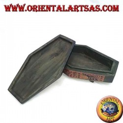 Hand-painted jewel case in rhombus Lombok mahogany (green, large)