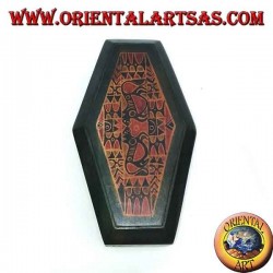 Handbemalte Schmuckschatulle aus Raute Lombok Mahagoni (grün, groß)