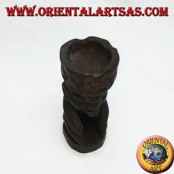 Ashtray in the crown of the tribal man in Teak wood
