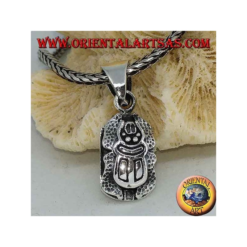 Grand pendentif coléoptère double face en argent