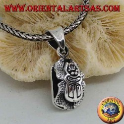Grand pendentif coléoptère double face en argent
