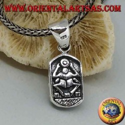 Large double-sided beetle pendant in silver