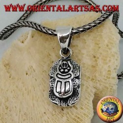 Large double-sided beetle pendant in silver