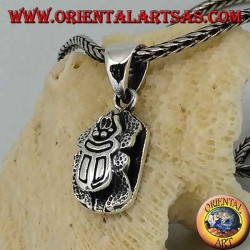Grand pendentif coléoptère double face en argent