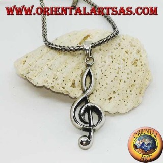 pendentif en argent clé de sol ou clé d'un grand soleil
