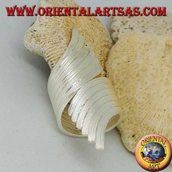 Anillo de plata con banda acanalada helicoidal ancha, Karen