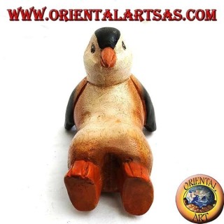 Pingouin en bois de suar coloré (petit)