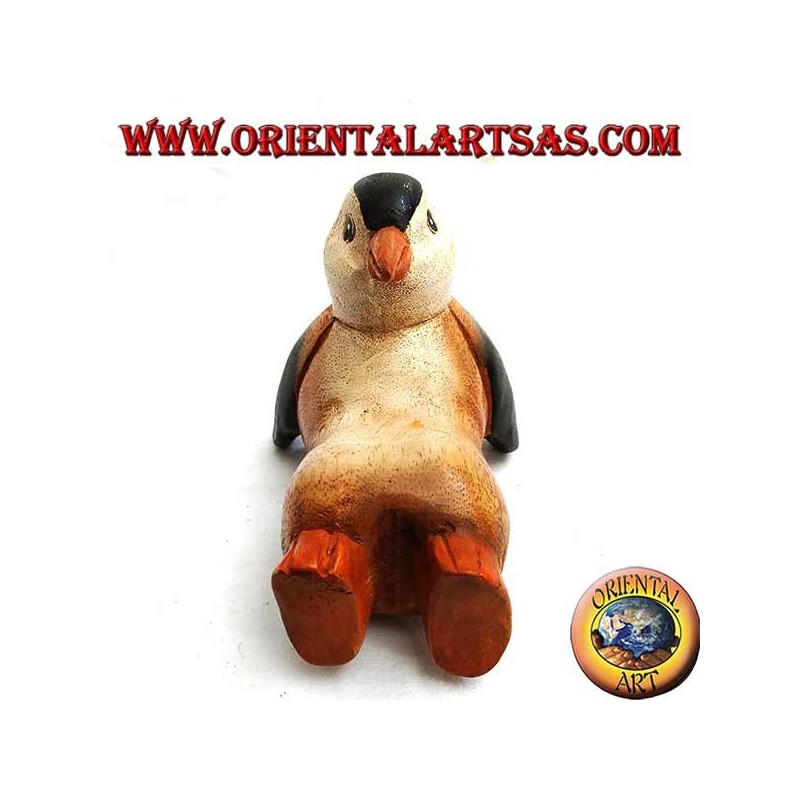 Penguin in colored suar wood (small)