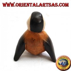 Penguin in colored suar wood (small)