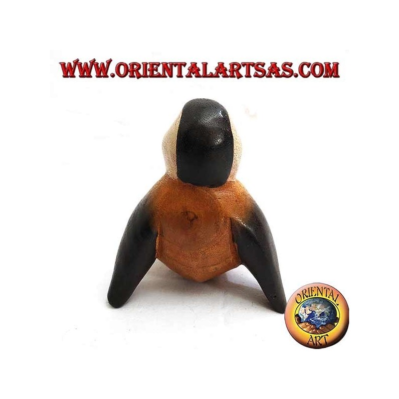 Pingüino en madera de suar de colores (pequeño)