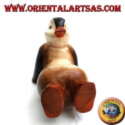 Pingouin en bois de suar coloré (grand)