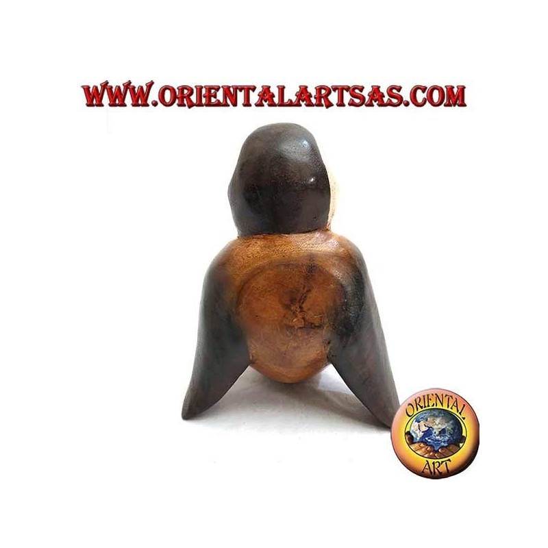 Penguin in colored suar wood (large)