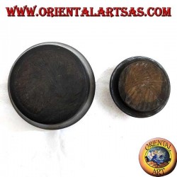 Handbemalte Schmuckschatulle aus Mahagoniholz von Lombok (schwarz, groß)