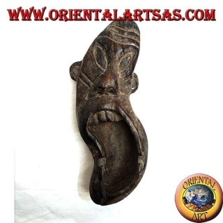 Tribal mask shaped ashtray made of Teak wood