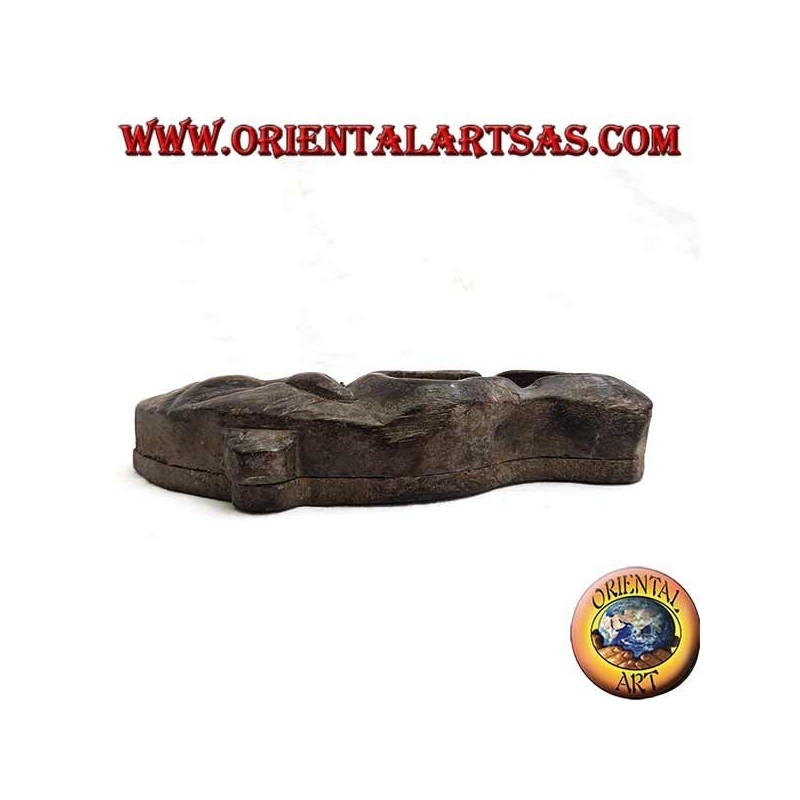 Posacenere a forma di maschera tribale in legno di Teak (destra)