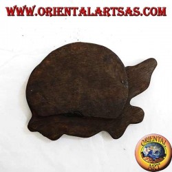 Cenicero de cocodrilo en madera de teca