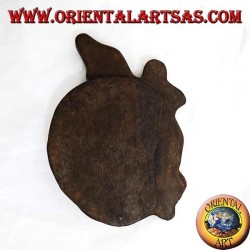 Cenicero de cocodrilo en madera de teca