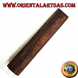 Rectangular box with sliding opening in small ebony wood