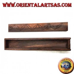 Caja rectangular con apertura deslizante en madera de ébano pequeña.