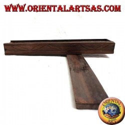 Boîte rectangulaire à ouverture coulissante en petit bois d'ébène