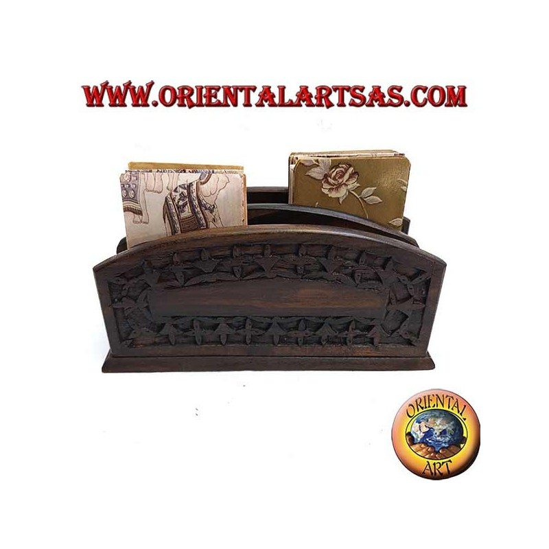 Portalettere a due tasche in legno di ebano (piccolo)