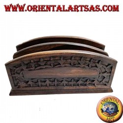 Mailbox with two pockets in ebony wood (small)