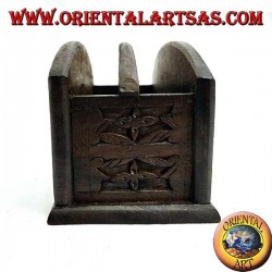 Mailbox with two pockets in ebony wood (small)