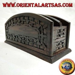 Mailbox with two pockets in ebony wood (small)