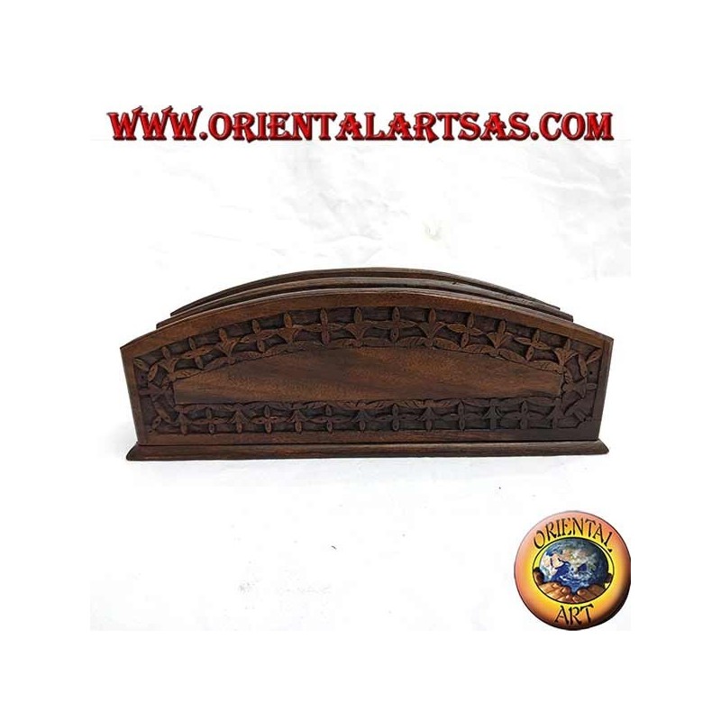 Portalettere a due tasche in legno di ebano (grande)