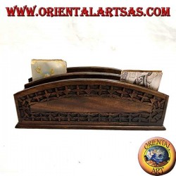 Mailbox with two pockets in ebony wood (large)