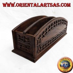 Buzón con dos bolsillos en madera de ébano (grande)