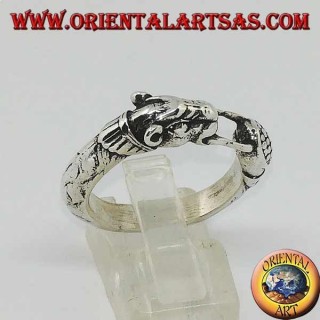 Silberring mit Panther (Ouroboros)